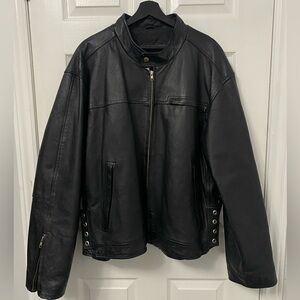 Vintage Full Grain Black Leather jacket